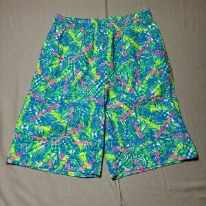 Vintage 90’s Abstract Neon Surf Gear Shorts size Large‎